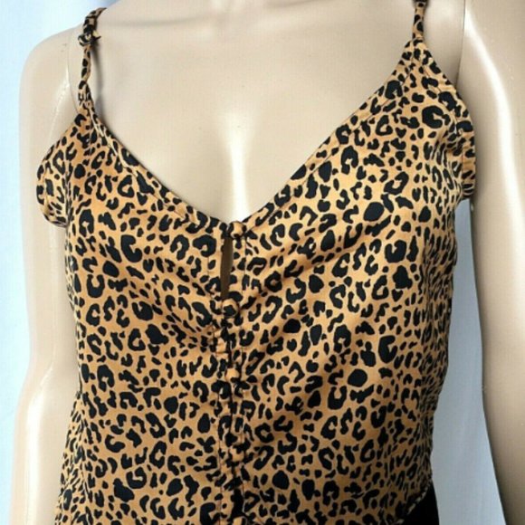 Women's Wild Fable Leopard Print Cropped Tank XS